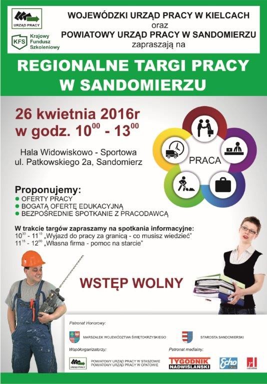 Plakat Regionalne Targi Pracy w Sandomierzu